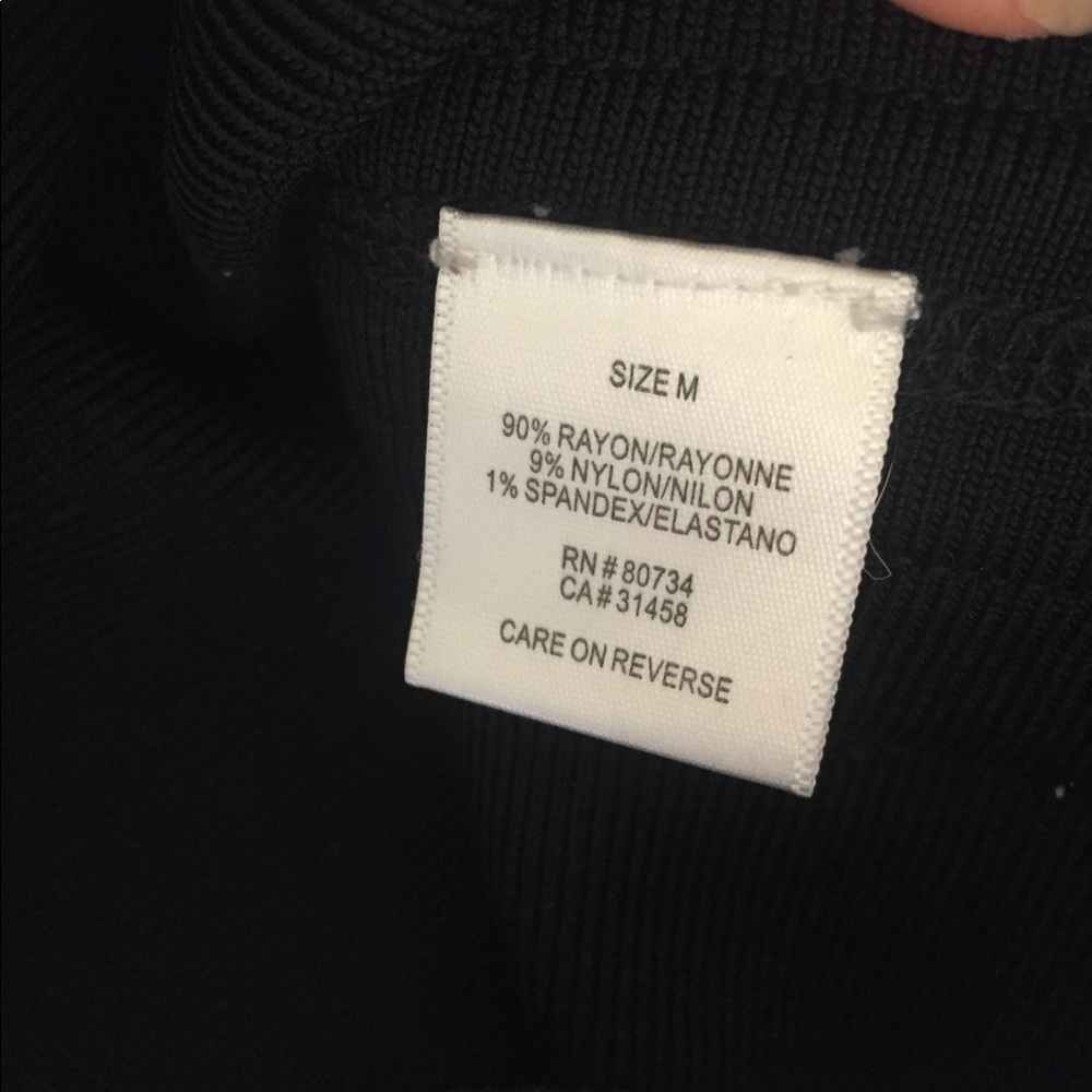 Herve Leger Black Off-White Strapless Dress - Picture 4 of 5